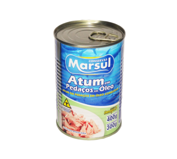 ATUM PEDAÇOS EM ÓLEO MARSUL 400 G (CX 24 LT)