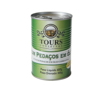 ATUM PEDAÇOS EM ÓLEO TOURS 400 G (CX 24 LT)