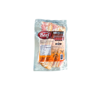 BACON FATIADO PALETA E PAPADA EXTRA FINO MISTER BEEF 1 KG (CX 18 PCT)