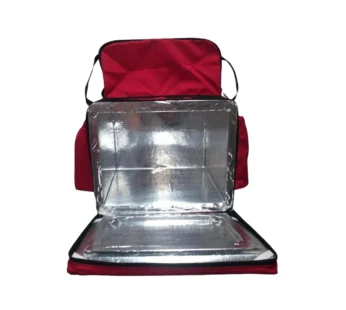 BAÚ MOCHILA VERMELHO LAMINADO COM BOLSÃO PARA PIZZA MIL ROTAS (UN)