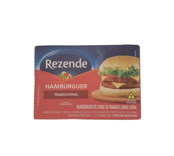 HAMBÚRGUER DE CARNE DE FRANGO E CARNE SUÍNA REZENDE 56 G (CX 36 UN)