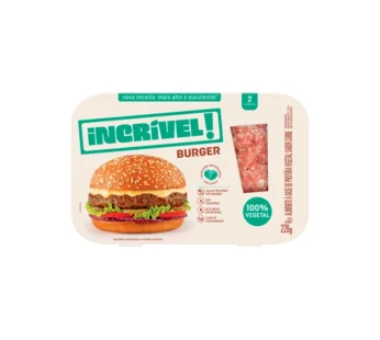 HAMBÚRGUER DE PROTEÍNA VEGETAL SABOR CARNE INCRÍVEL 113 G (CX 24 UN)