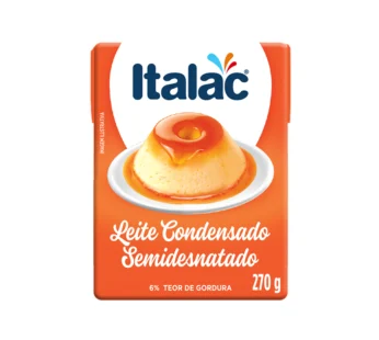 LEITE CONDENSADO PEQUENO SEMIDESNATADO ITALAC 270 G (CX 24 UN)