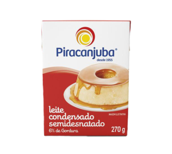 LEITE CONDENSADO PEQUENO SEMIDESNATADO PIRACANJUBA 270 G (CX 27 UN)