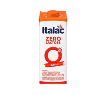 LEITE SEMIDESNATADO ZERO LACTOSE ITALAC 1 L (CX 12 UN)
