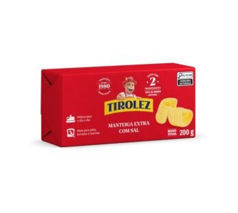 MANTEIGA COM SAL TABLETE TIROLEZ 200 G (CX 12 UN)