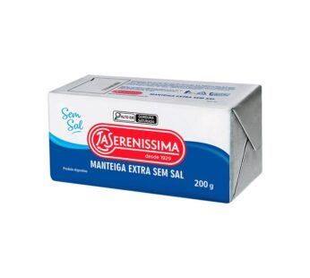 MANTEIGA PEQUENA EXTRA SEM SAL LA SERENISSIMA 200 G (CX 10 UN)