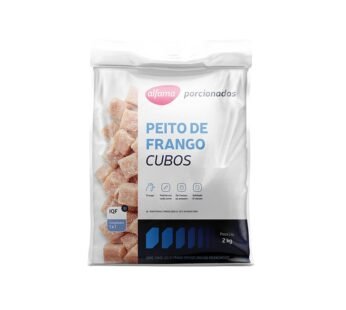 PEITO DE FRANGO CONGELADO EM CUBOS ALFAMA 2 KG (CX 3 PCT)