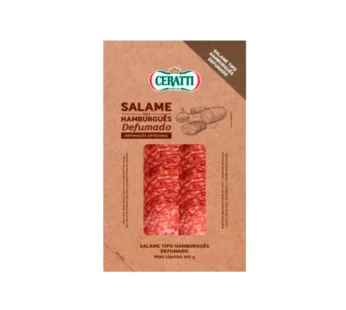 SALAME HAMBURGUÊS FATIADO DEFUMADO CERATTI 100 G (CX 18 PCT)