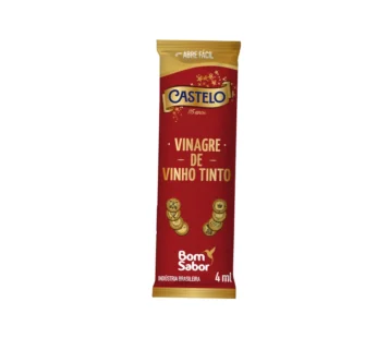 VINAGRE SACHÊ DE VINHO TINTO BOM SABOR 4 ML (CX 200 UN)